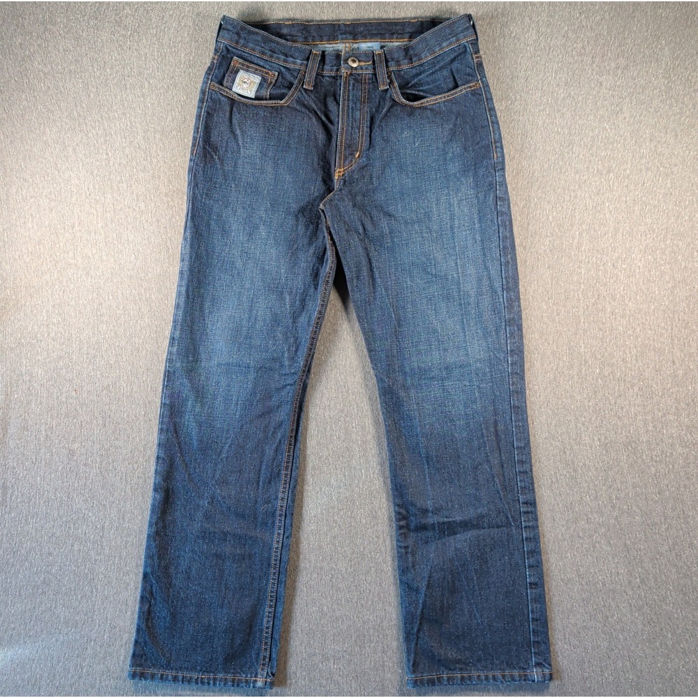 Cinch Jeans Mens 32x30 Dark Blue Denim Straight Leg Western Workwear Cowboy EUC